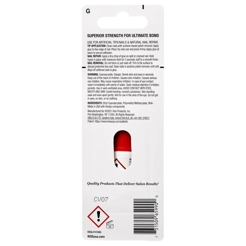 Adeziv pentru unghii false Glue Maximum Speed, 3g, Kiss