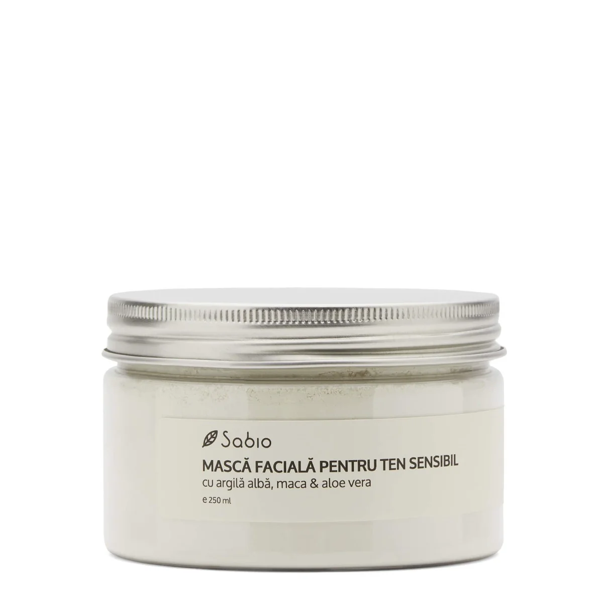 Masca faciala pentru ten sensibil cu argila alba + maca si aloe vera, 250ml, Sabio