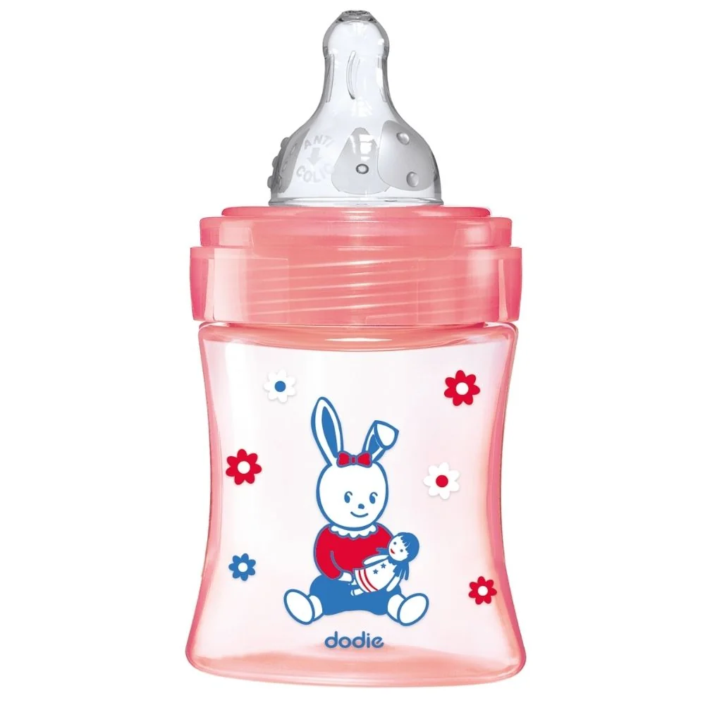 Biberon pentru initiere anti-colici 0-6 luni Debit 1 Papusa, 150ml, Dodie