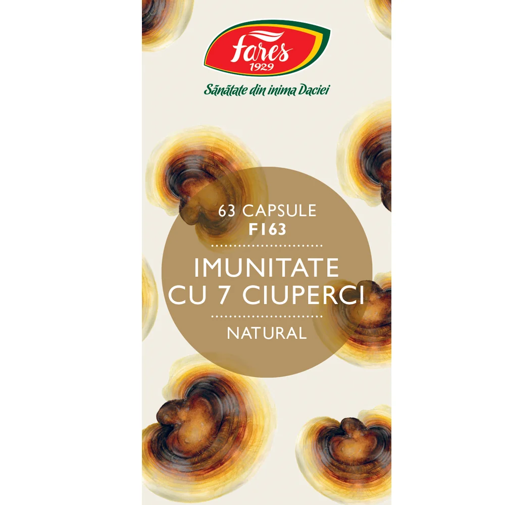 Imunitate cu 7 ciuperci F163, 63 capsule, Fares