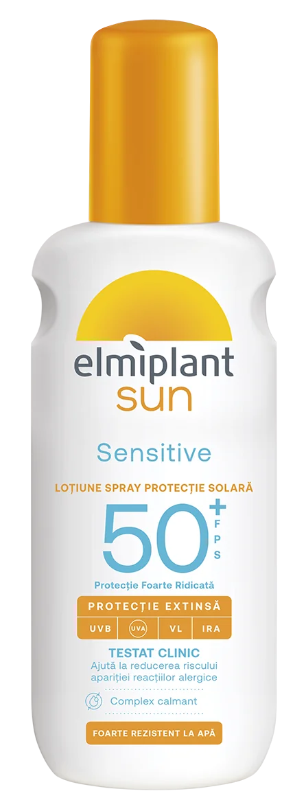 Lotiune spray cu protectie solara SPF50+ Sensitive Sun, 200ml, Elmiplant