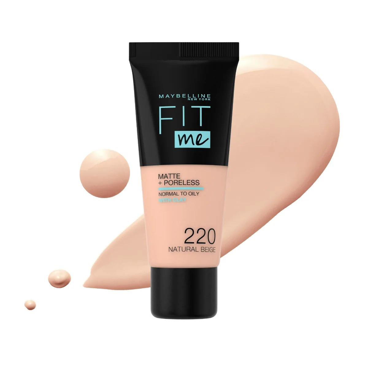 Fond de ten Matte & Poreless 220 Natural Beige Fit Me, 30ml, Maybelline
