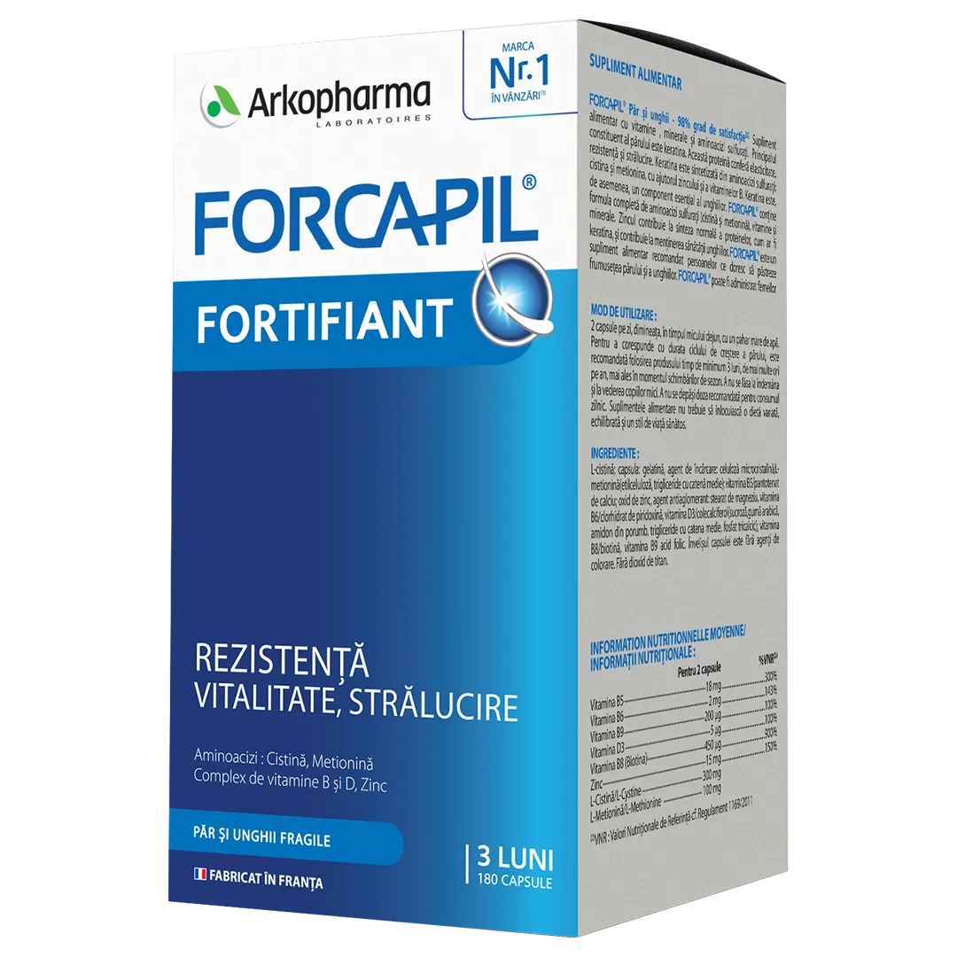 Forcapil par si unghii, 180 capsule