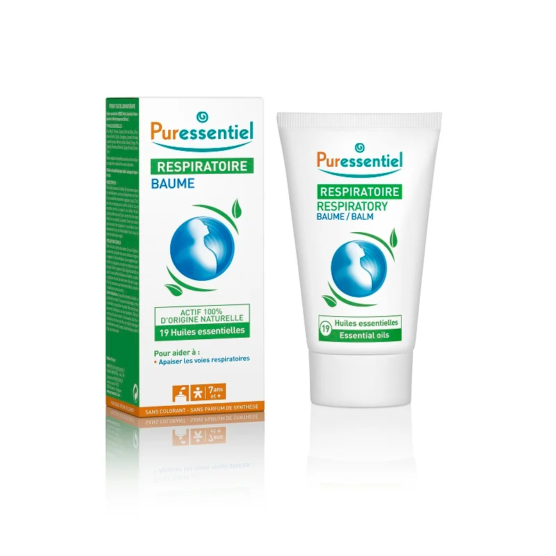 Unguent Respiratory Bio cu 19 uleiuri esentiale pentru calmarea cailor respiratorii, 50ml, Puressentiel