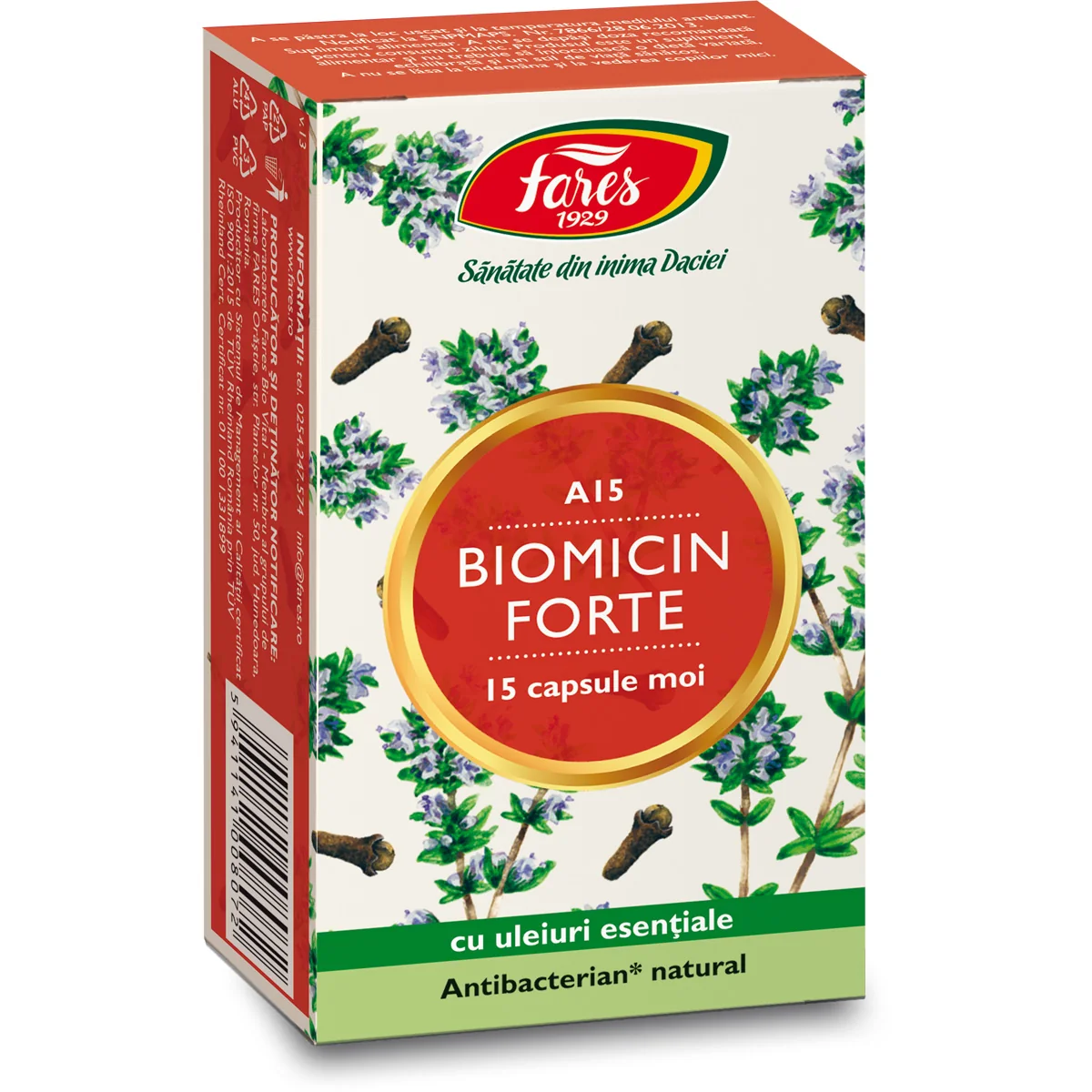 Biomicin Forte, 15 capsule, Fares