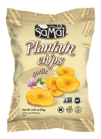 Chips de banane cu usturoi, 75g, Samai 