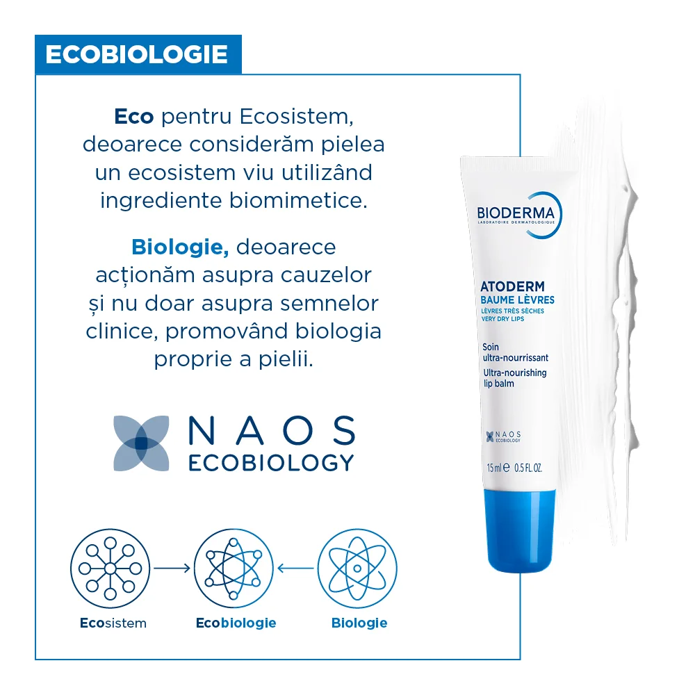 Balsam de buze Atoderm, 15ml, Bioderma