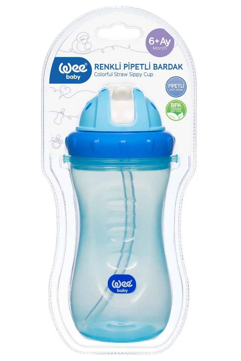 Cana colorata cu pai, 350ml, Wee Baby