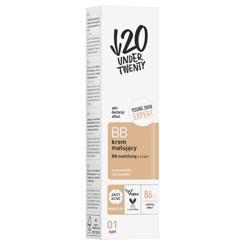 Crema BB matifianta 01 Light, 60ml, Under20