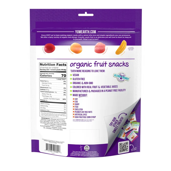 Jeleuri eco de fructe fara gluten, 10x19.9g, Yumearth