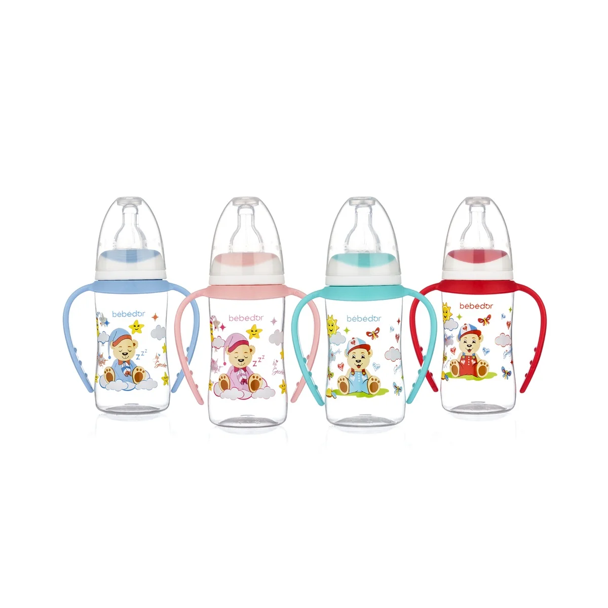 Biberon cu manere pentru +6 luni, 150ml, Bebe D' Or