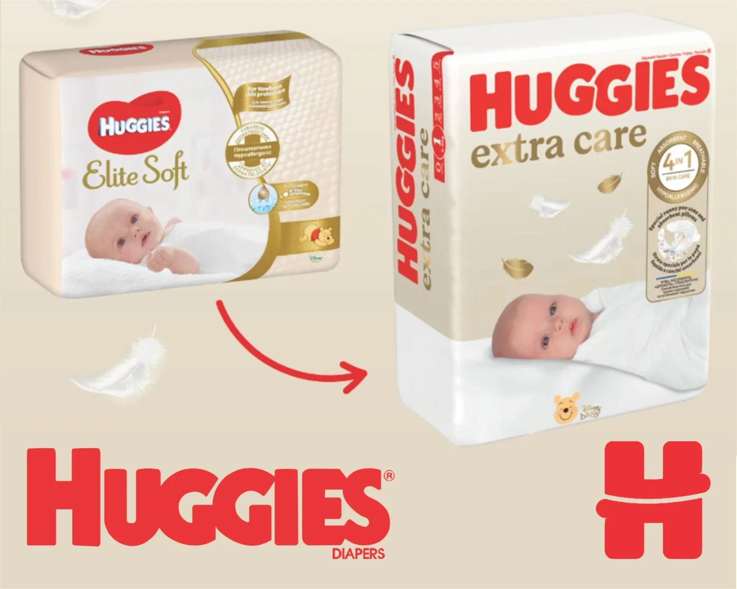 Scutece Extra Care Convi Nr.1 2-5 kg, 26 bucati, Huggies