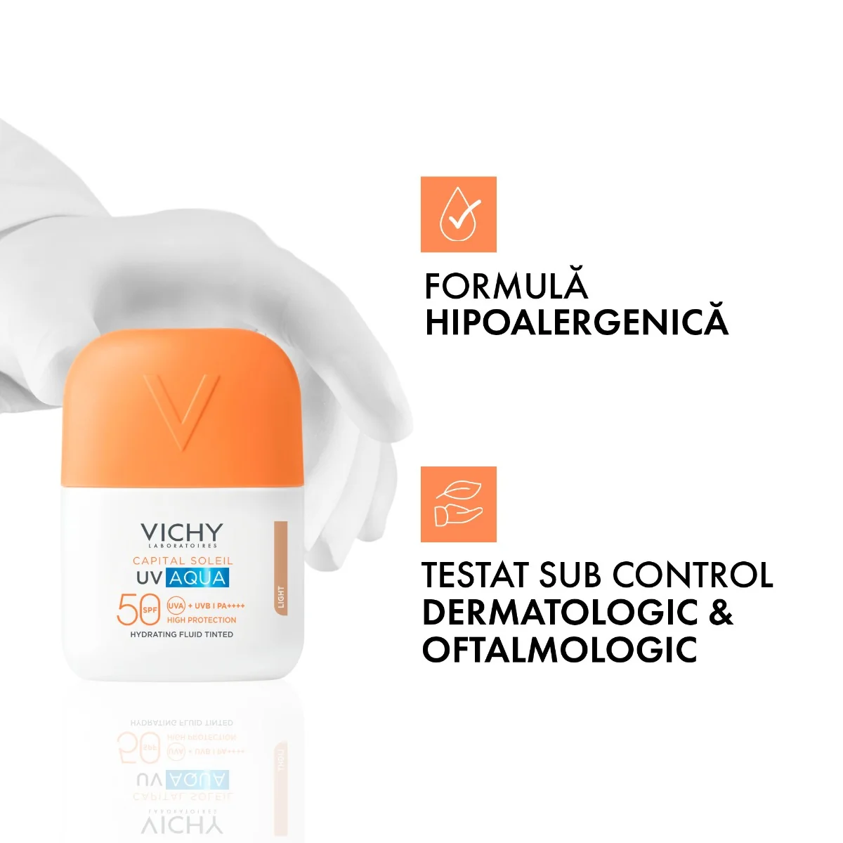 Fluid hidratant colorat SPF 50 Capital Soleil UV AQUA , 50ml, Vichy