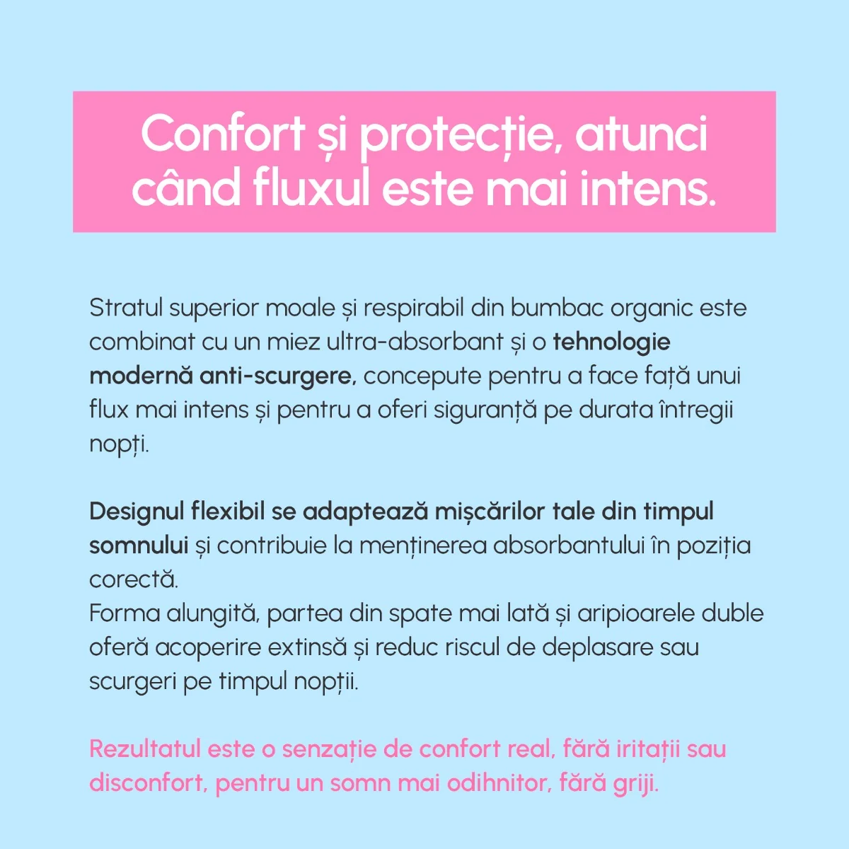 Absorbante pentru noapte din bumbac organic, 8 bucati, Phin