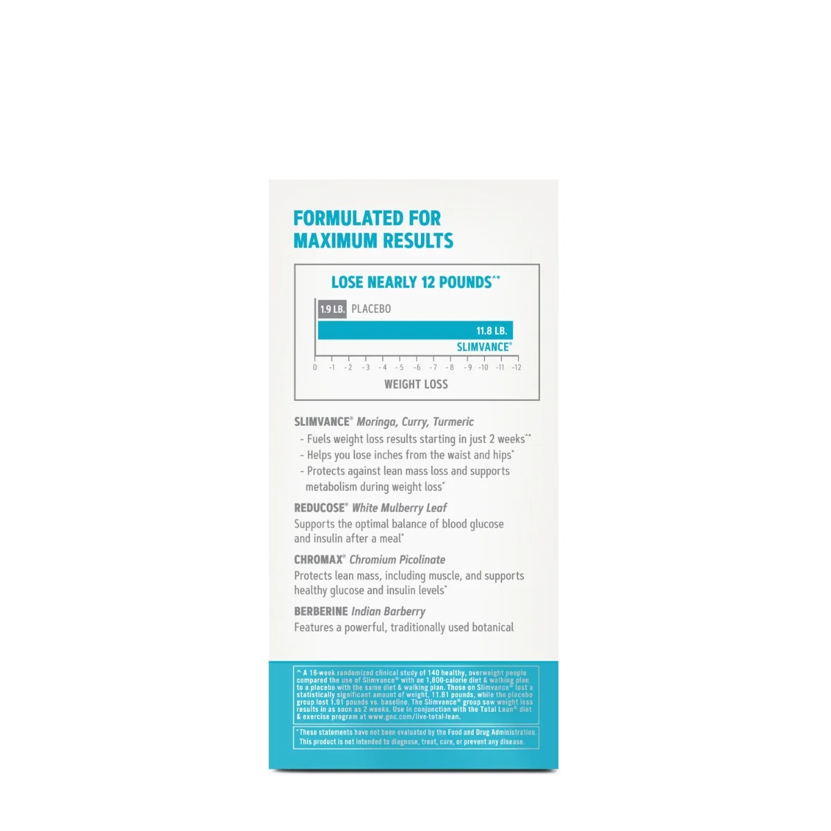 Formula avansata pentru slabit Total Lean® GlucaTrim™ Proven Weight Loss + Blood Glucose Support, 120 capsule, GNC