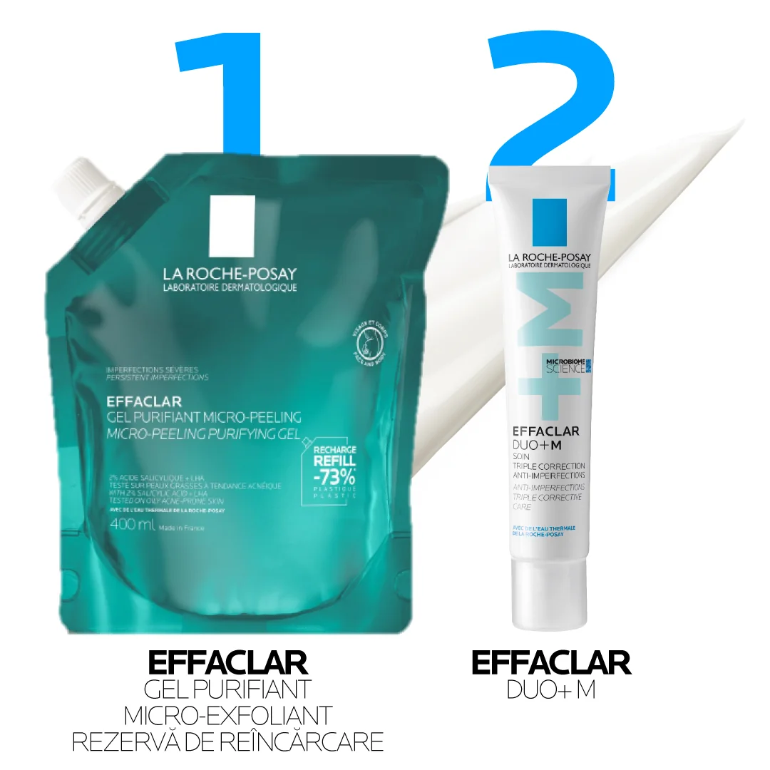 Rezerva de reincarcare Gel Purifiant Micro-Exfoliant Effaclar, 400ml, La Roche-Posay