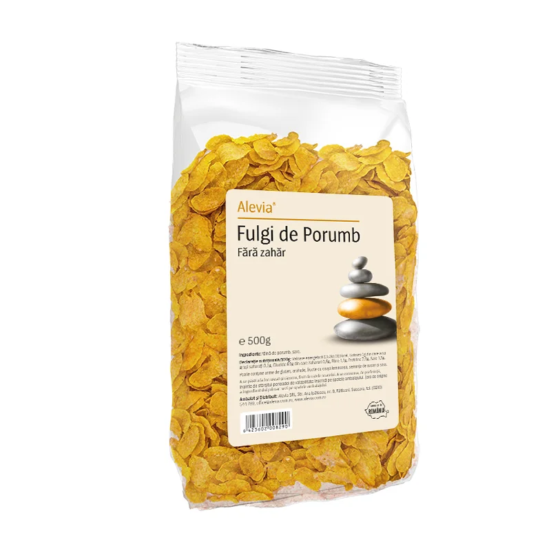 Fulgi de porumb fara zahar, 500g, Alevia