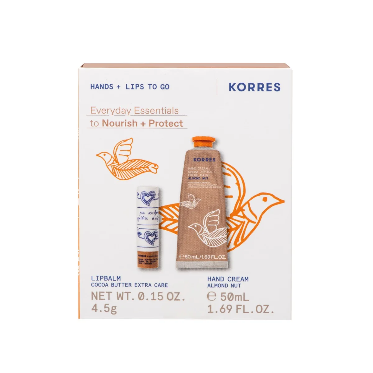 Pachet Everyday Essentials Balsam de buze 4.5g + Crema de maini 50ml, Korres
