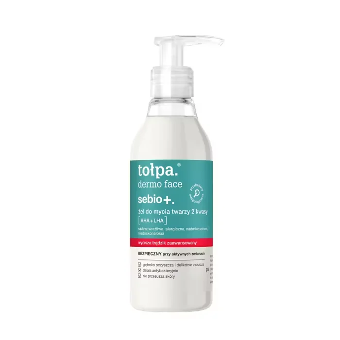 Gel de curatare cu 2 acizi pentru piele acneica Dermo Face Sebio+, 195ml, Tołpa