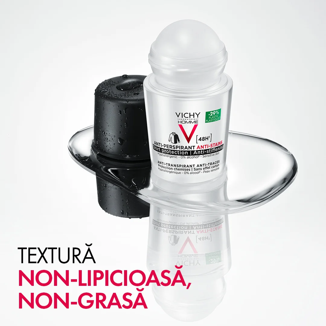 Deodorant roll-on pentru barbati anti-urme 48h Homme, 50ml, Vichy