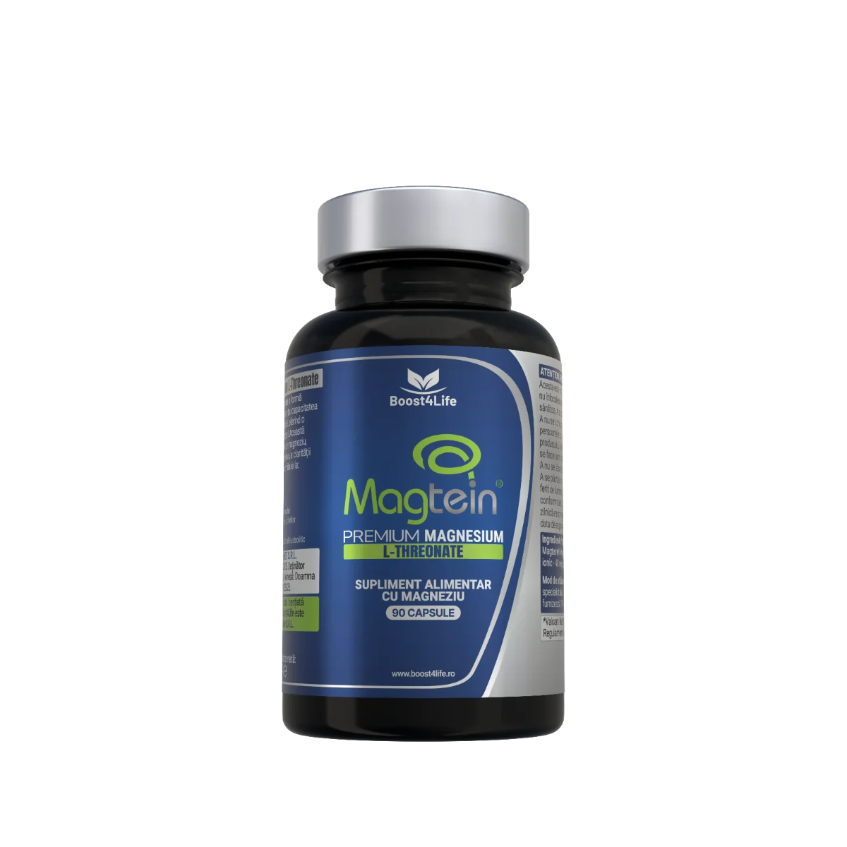 Magtein Magneziu L-Treonat Premium 670 mg, 90 capsule vegane, Boost4Life