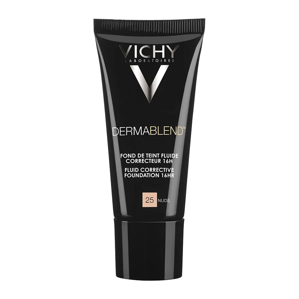 Fond de ten corector fluid rezistenta 16h SPF 28 ten normal sau uscat Dermablend 25, 30ml, Vichy