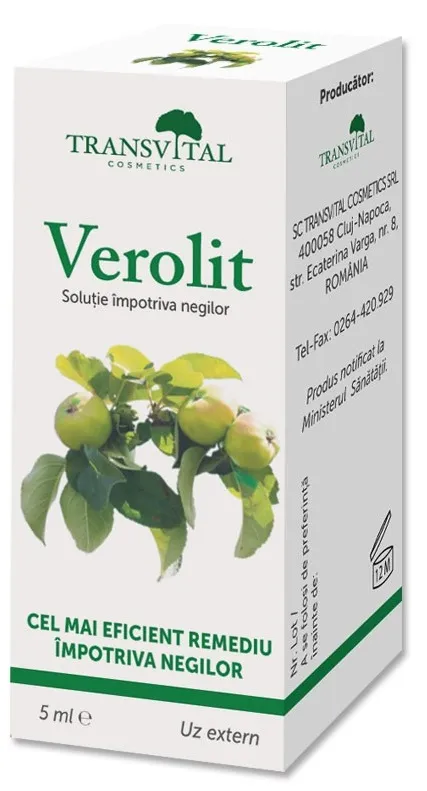 Solutie impotriva negilor Verolit, 5 ml, Transvital