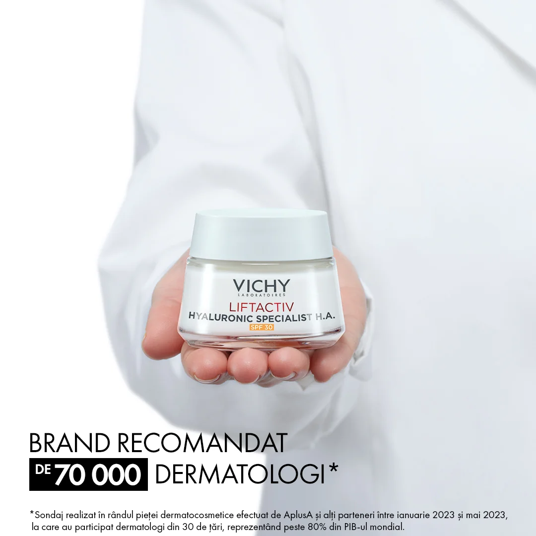 Crema de zi lifting si fermitate SPF 30 pentru toate tipurile de ten Liftactiv H.A., 50ml, Vichy