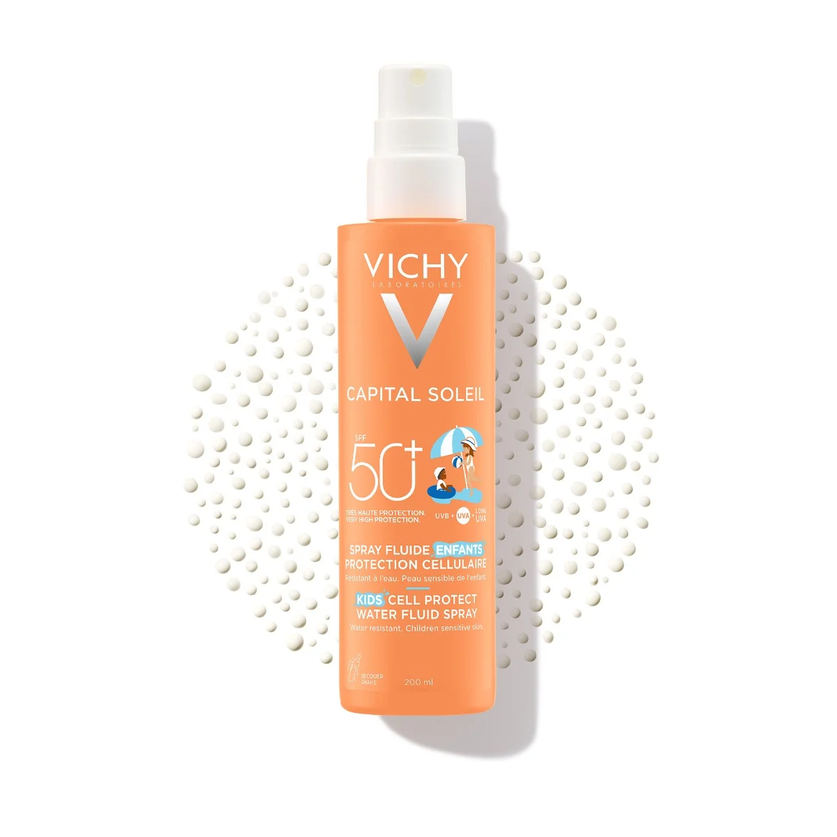 Spray fluid cu protectie solara SPF 50+ pentru copii Kids Cell Protect Capital Soleil, 200ml, Vichy
