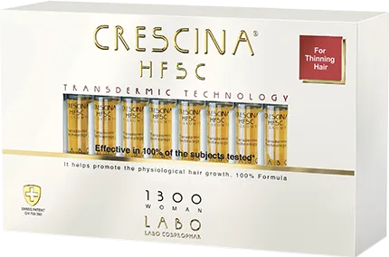 Tratament pentru par HFSC Transdermic 1300 Woman, 20 fiole, Crescina