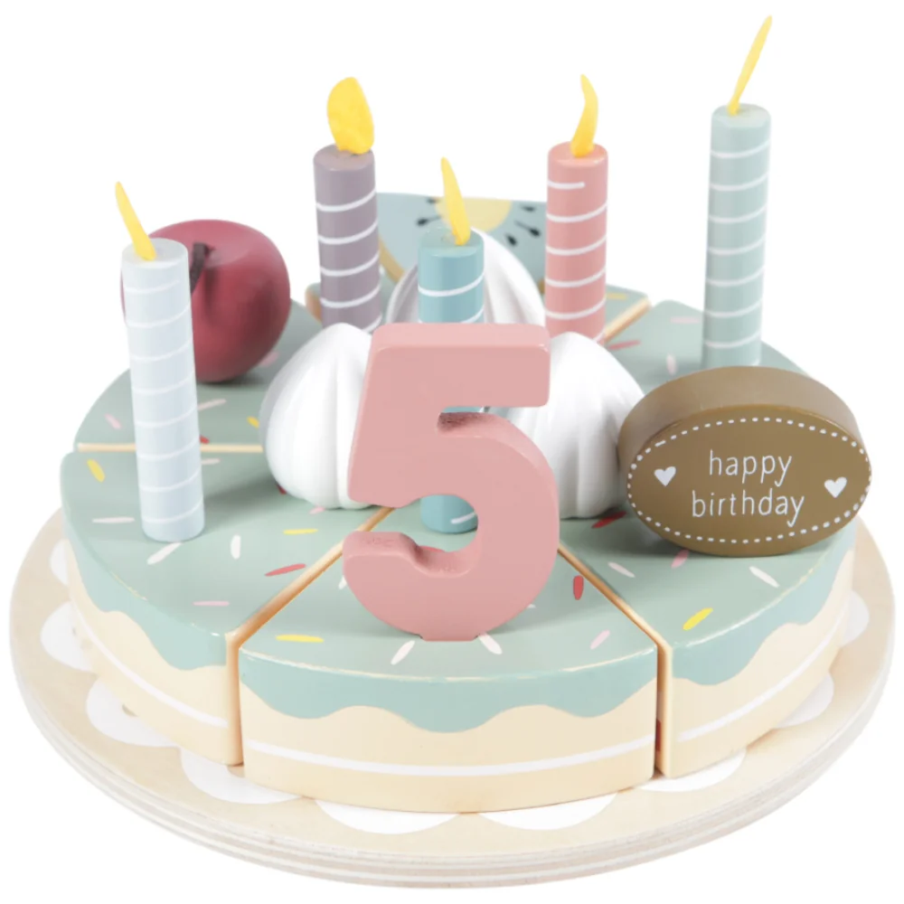 Tort aniversar cu decoratiuni pentru 1-5 ani, 1 bucata, Little Dutch 