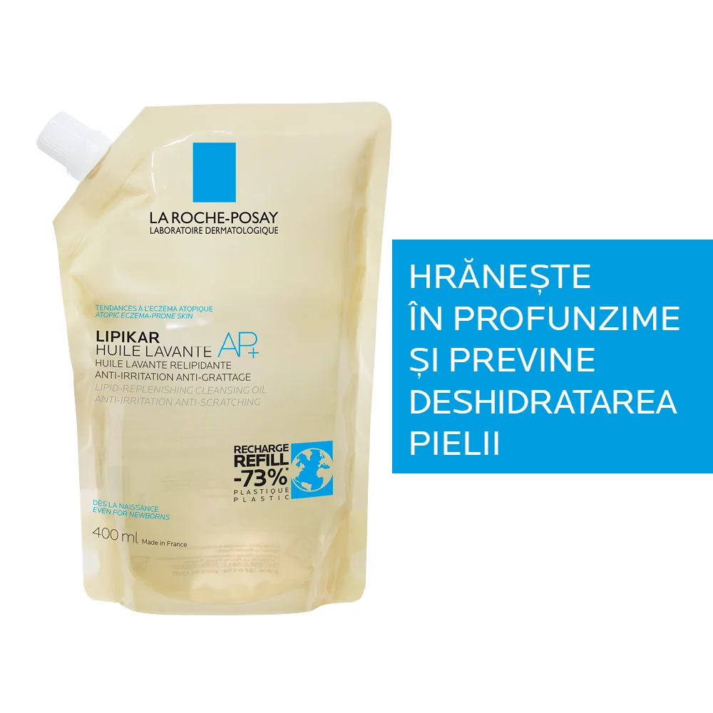 Rezerva ulei de spalare hidratant Lipikar AP+, 400ml, La Roche-Posay