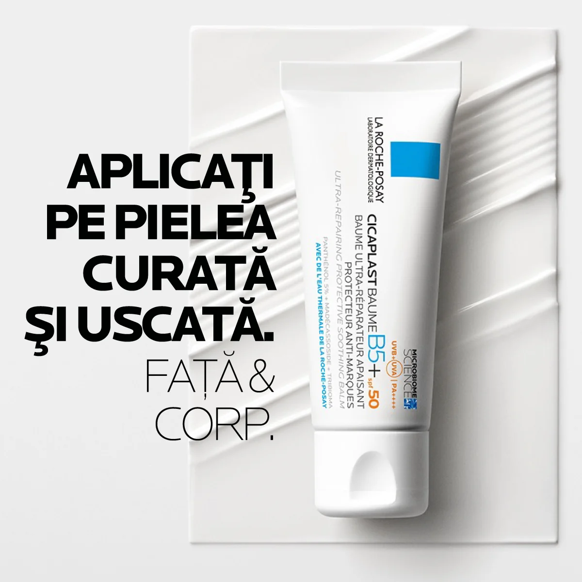 Balsam ultra-reparator calmant protector anti-pete pigmentare Cicaplast Baume B5+ SPF50, 40ml, La Roche-Posay