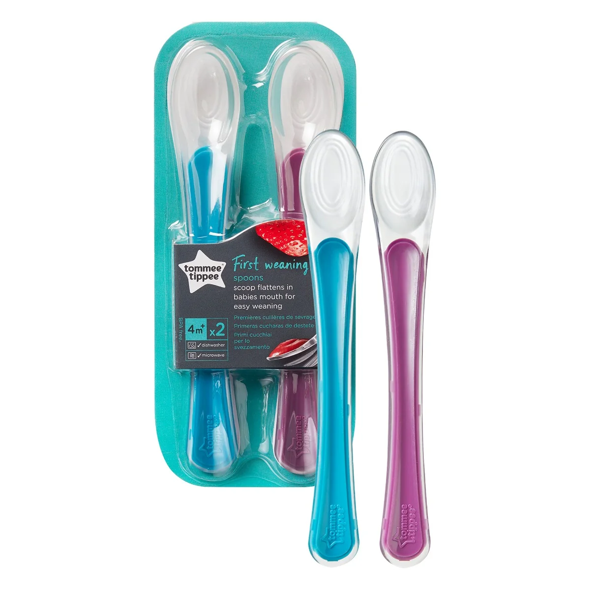 Set lingurite din silicon Explora 4 luni+, 2 bucati, Tomme Tippee
