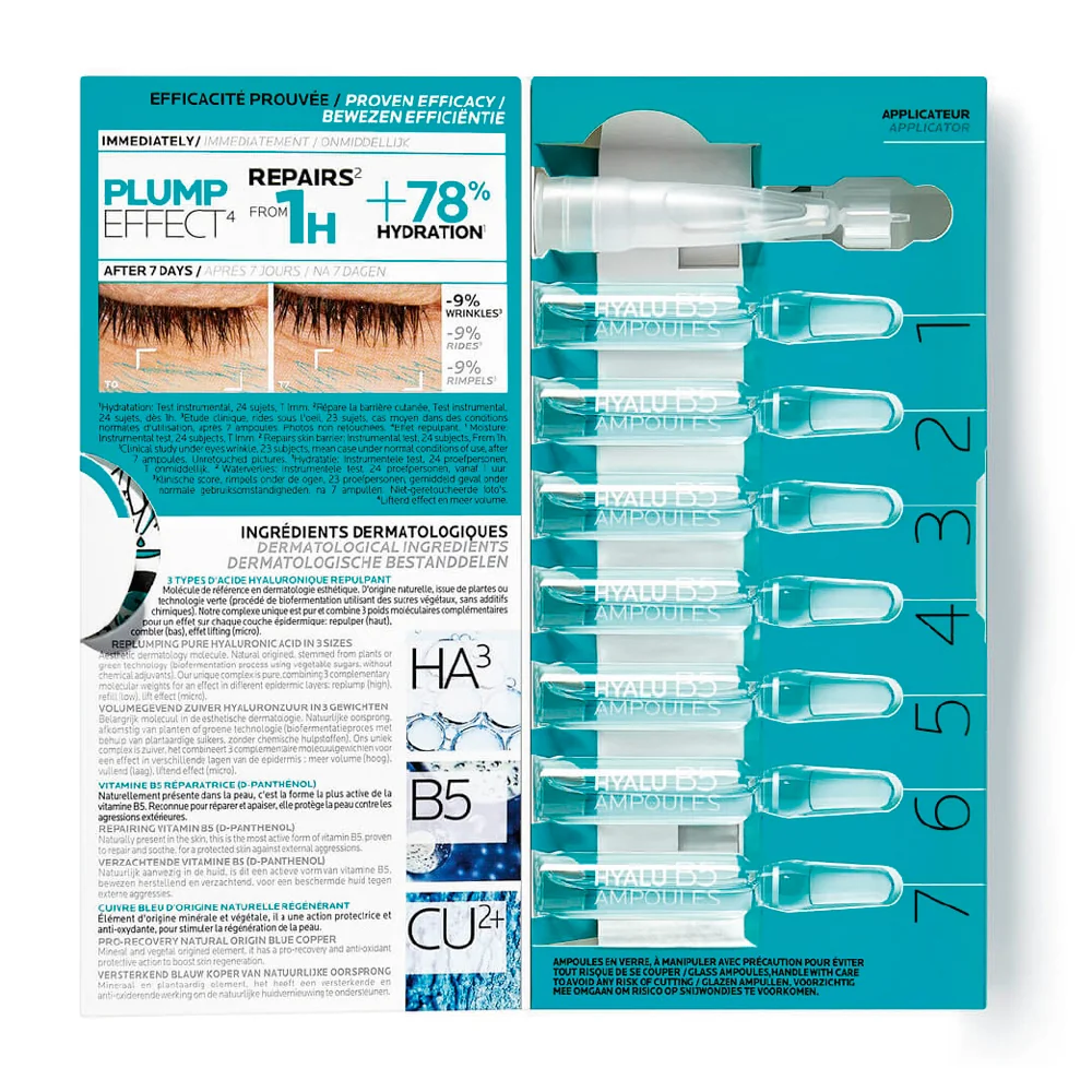 Fiole concentrate antirid ten sensibil Hyalu B5, 7x1.8ml, La Roche-Posay