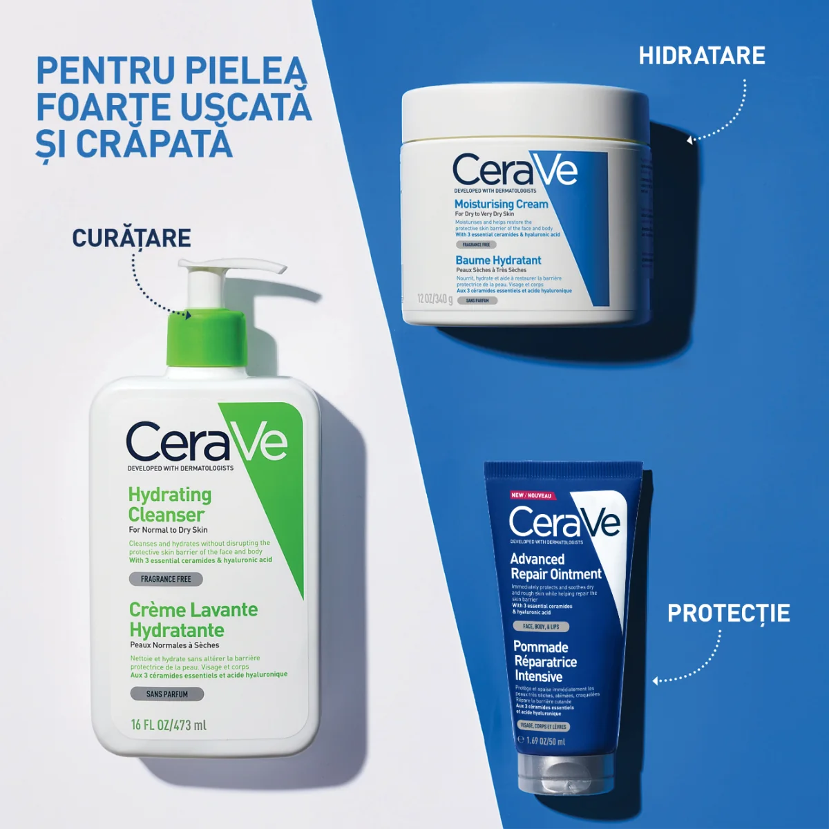 Balsam reparator cu actiune avansata pentru piele uscata si crapata, 50ml, CeraVe