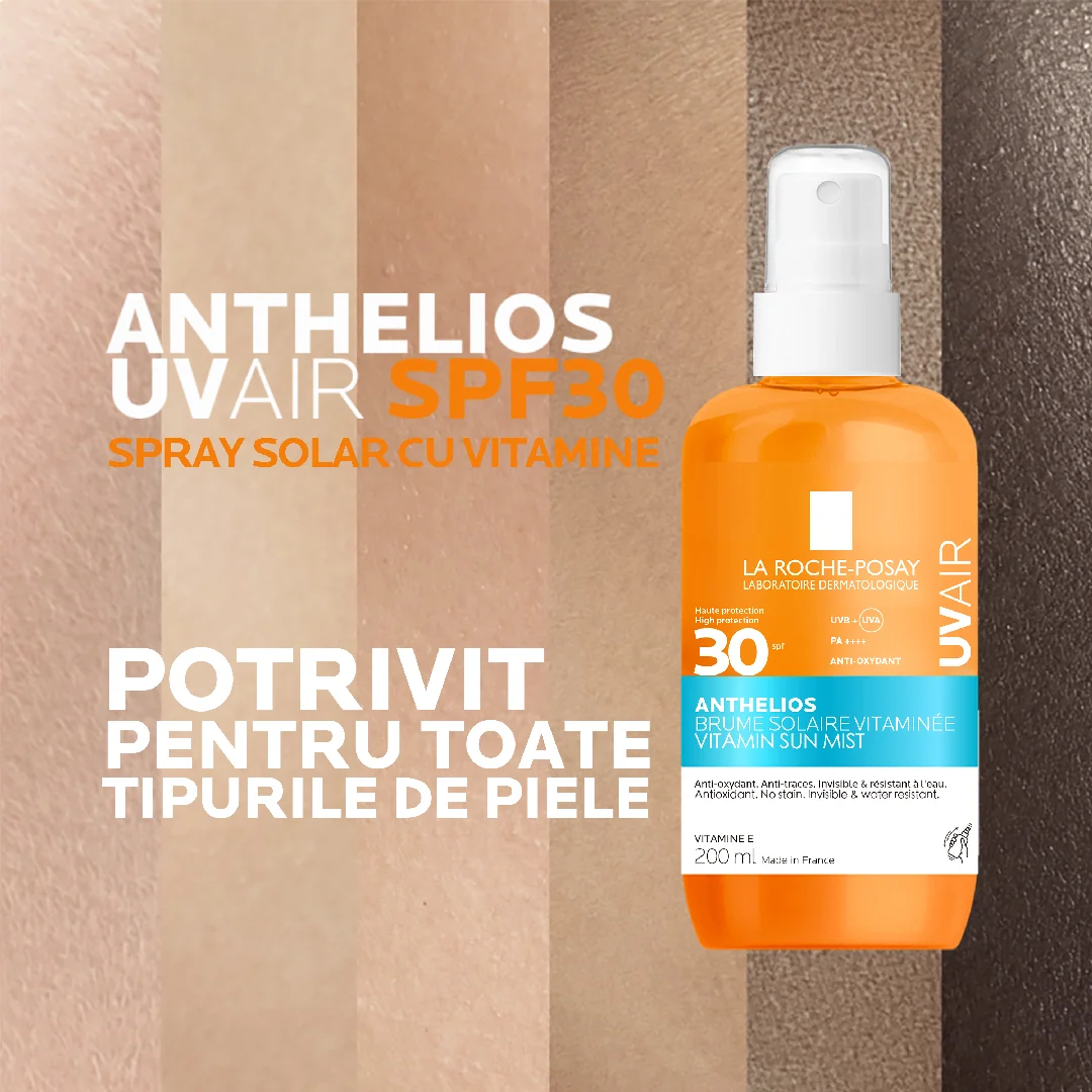 Spray solar cu Vitamine SPF30 Anthelios UVAir, 200ml, La Roche-Posay
