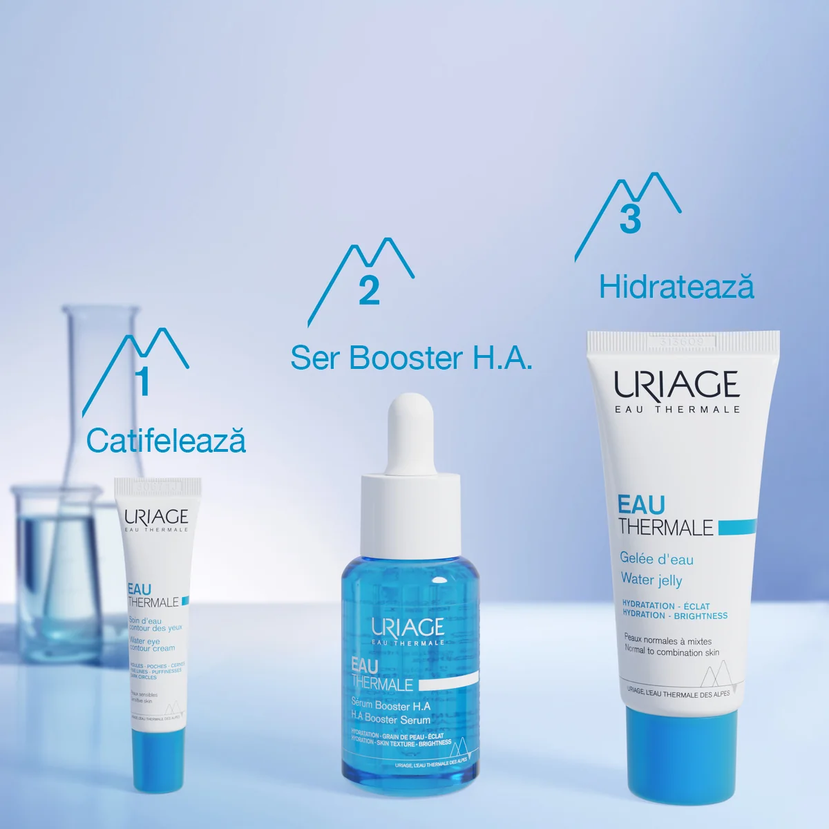 Gel hidratant pentru ten normal si mixt Eau Thermale, 40ml, Uriage