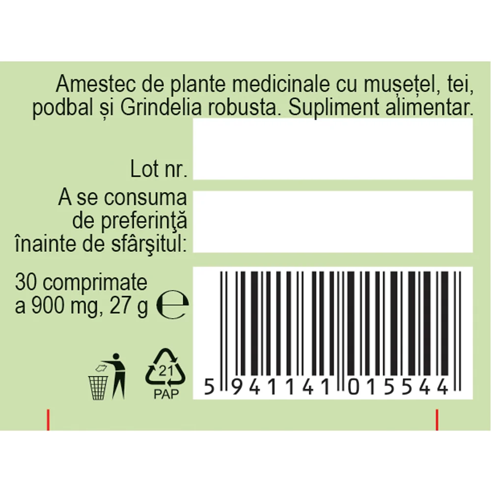 Plantusin Tuse Seaca R61, 30 comprimate, Fares