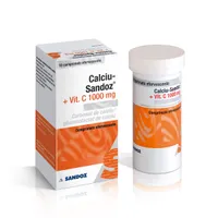 Calciu cu Vitamina C 1000 mg, 10 comprimate, Sandoz