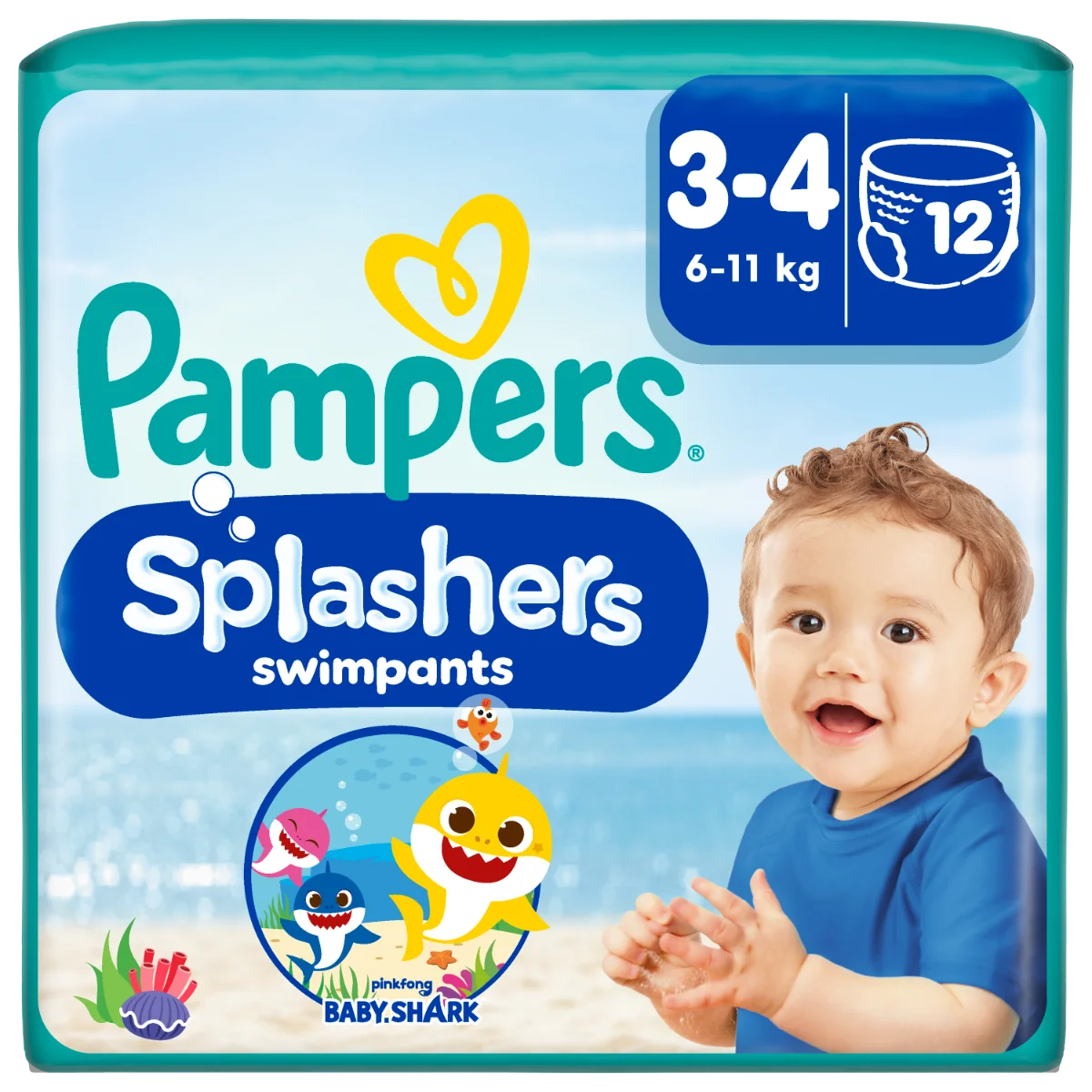 Scutece chilotel pentru apa Marimea 3-4 6-11kg, 12 bucati, Pampers 