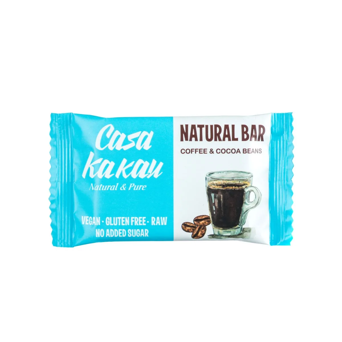 Baton raw vegan cu ciocolata artizanala si cafea, 30g, Casa Kakau