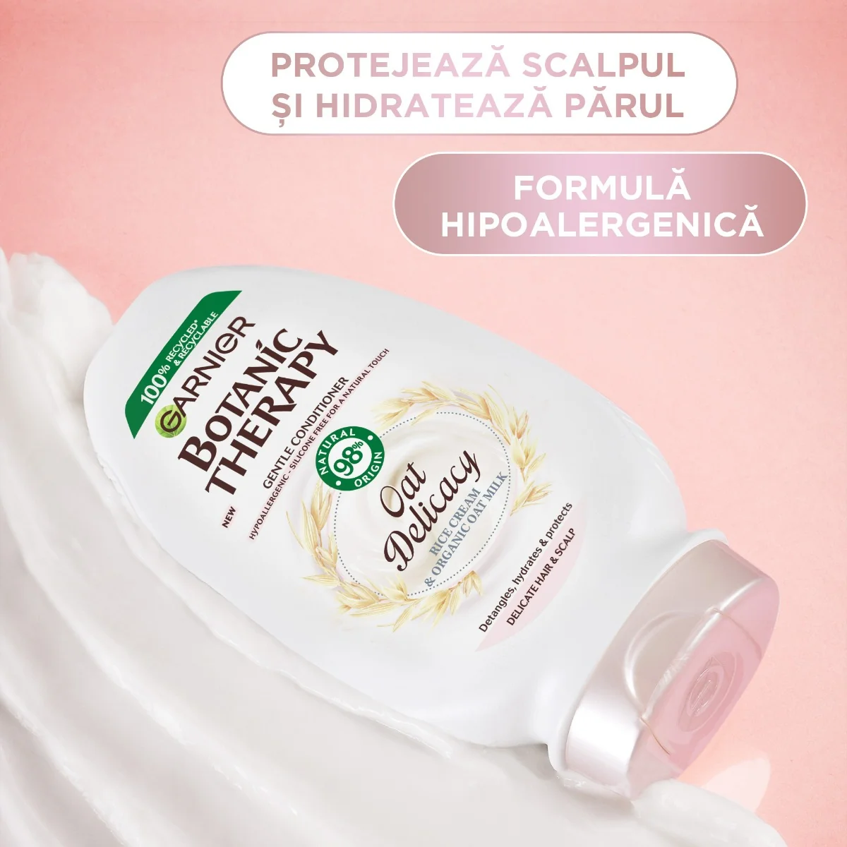Balsam pentru par si scalp sensibil Oat Delicacy Botanic Therapy, 200ml, Garnier