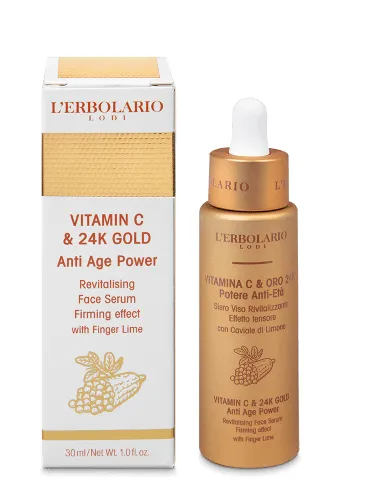 L'Erbolario Ser Revitalizant 24 K Aur si Vitamina C, 30ml