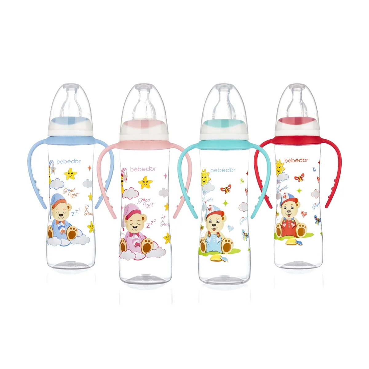 Biberon cu manere pentru +6 luni, 270ml, Bebe D' Or