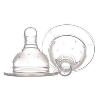 Set tetine silicon gat larg pentru lichide groase 3+ Baby, 2 bucati, Minut