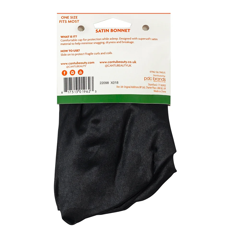 Boneta neagra din satin pentru protejarea parului Protect Classic, 1 bucata, Cantu