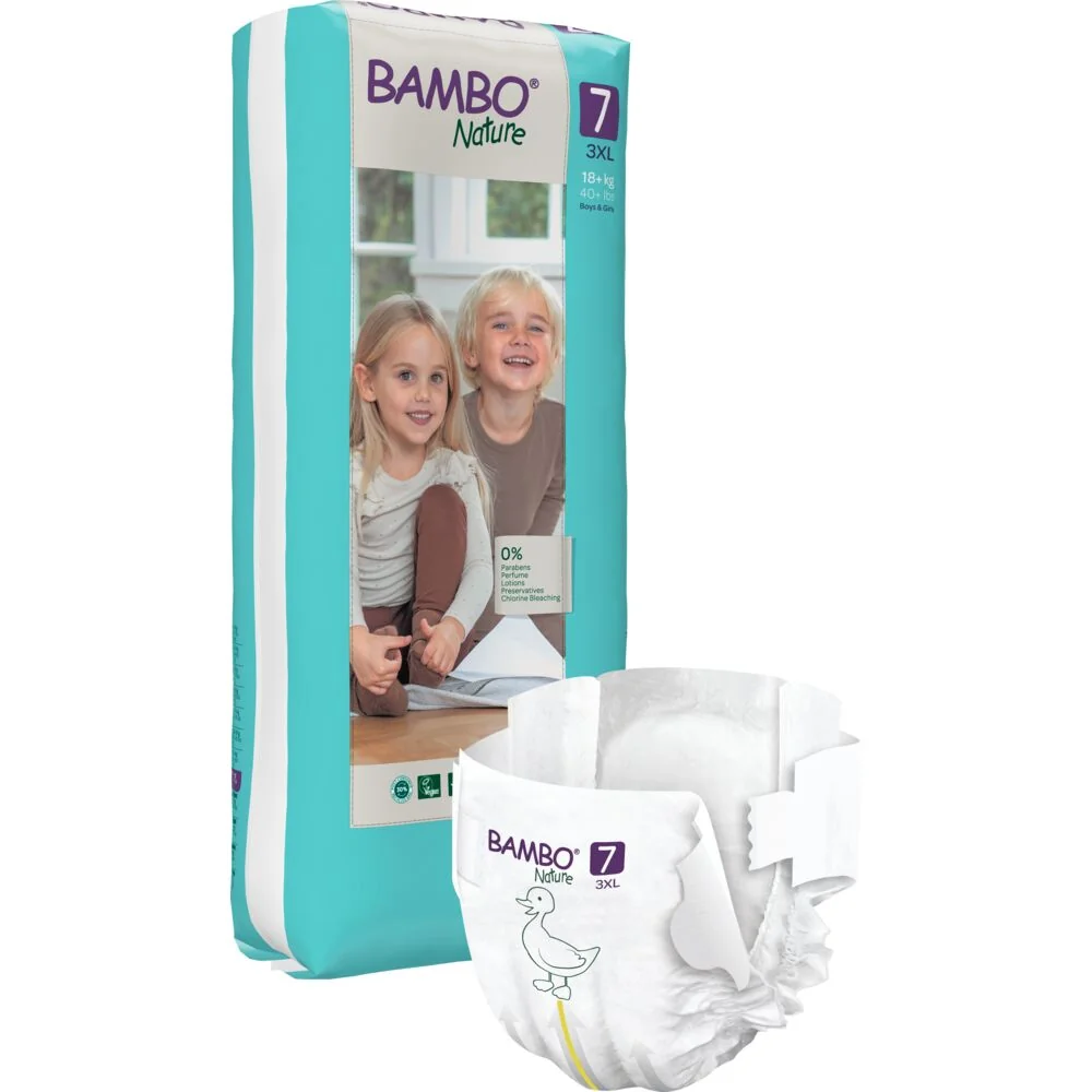 Scutece Eco Premium 18+ kg Marimea 7, 40 bucati, Bambo Nature