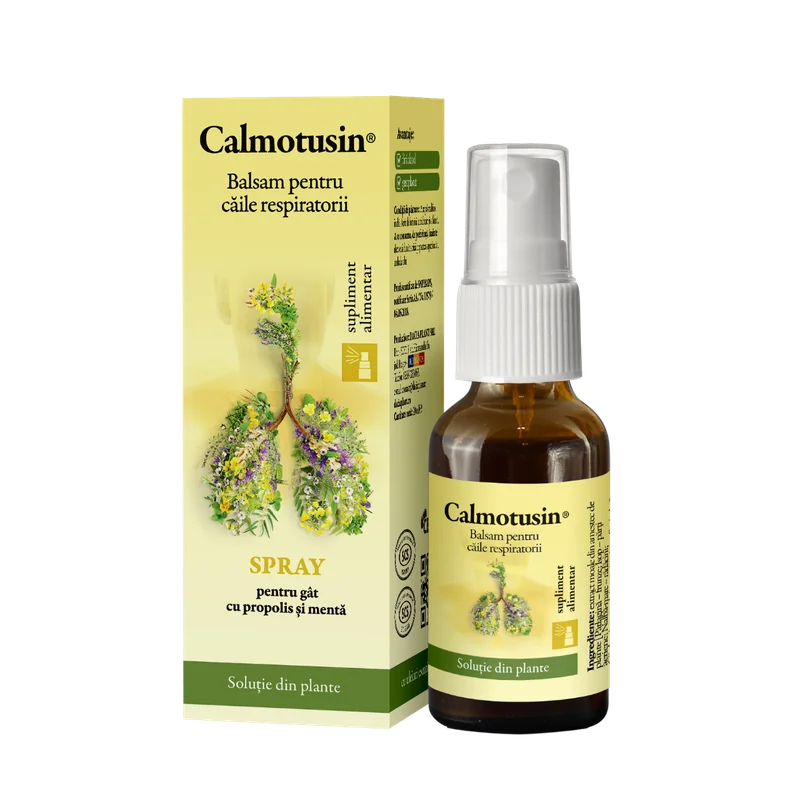 Calmotusin spray cu propolis si menta, 20ml, Dacia Plant