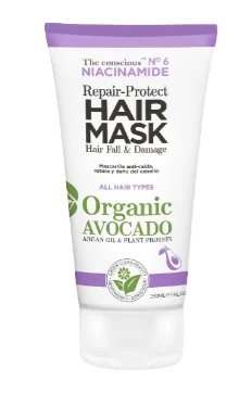 Masca reparatoare contra caderii parului cu Niacinamida si Avocado Organic, 150ml, The conscious